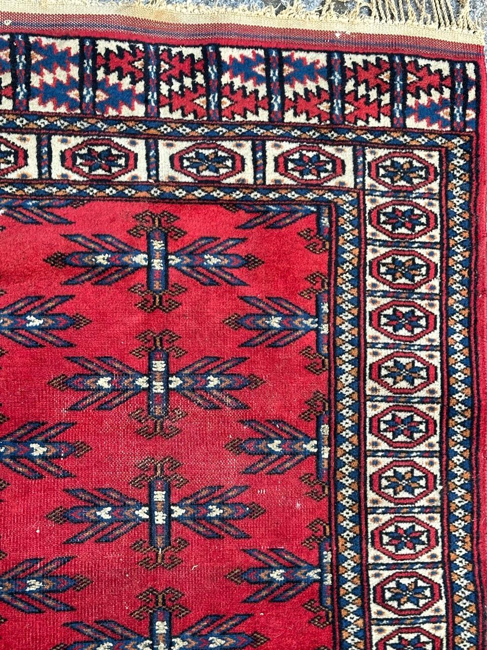 Tribal Bobyrug’s pretty mid century Turkmen rug  For Sale