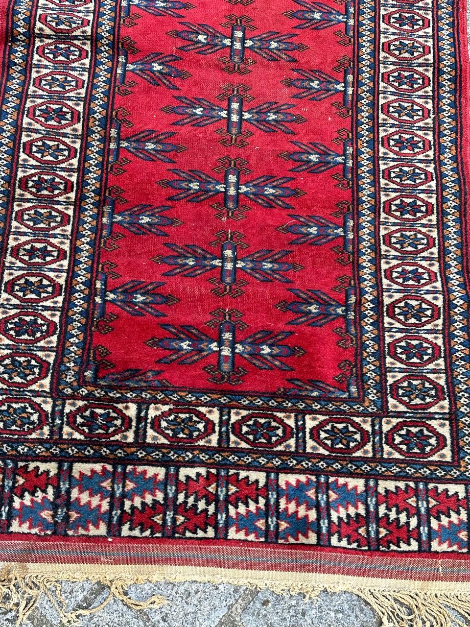 20th Century Bobyrug’s pretty mid century Turkmen rug  For Sale