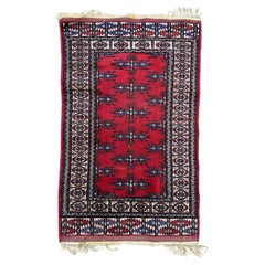 Bobyrugs hübscher turkmenischer Teppich aus der Mitte des Jahrhunderts 