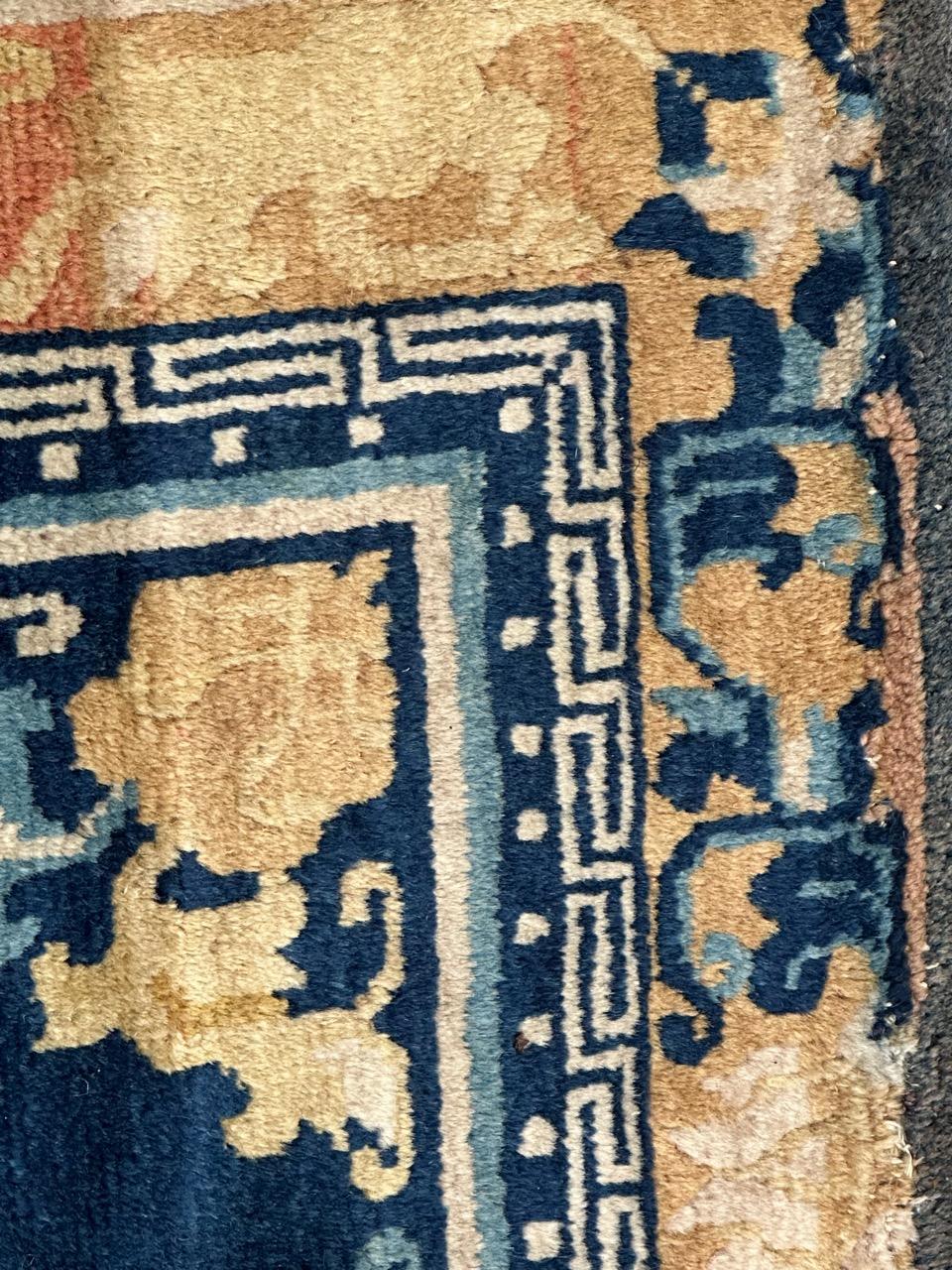 Wool Bobyrug’s pretty rare antique Chinese rug For Sale