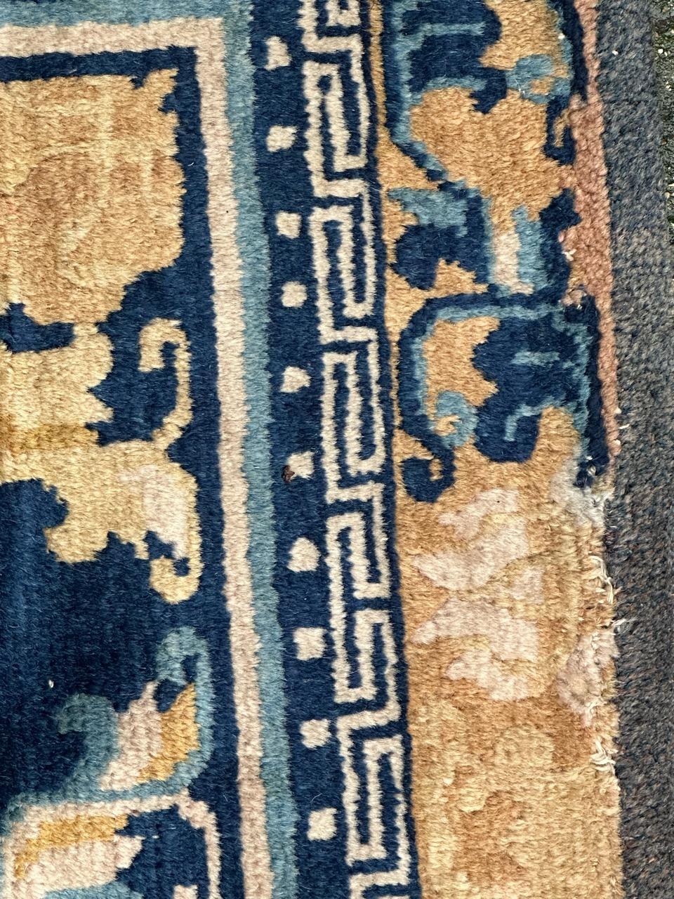 Bobyrug’s pretty rare antique Chinese rug For Sale 1