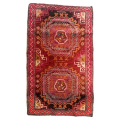 Vintage pretty small mid century Azerbaijan rug 