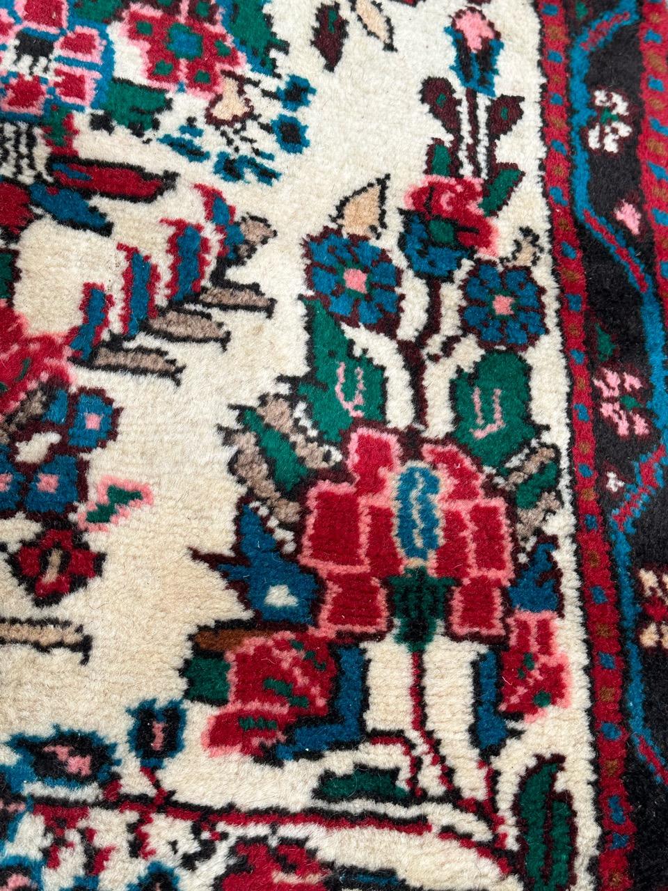 Bobyrugs hübscher kleiner Vintage-Hamadan-Teppich  im Angebot 5