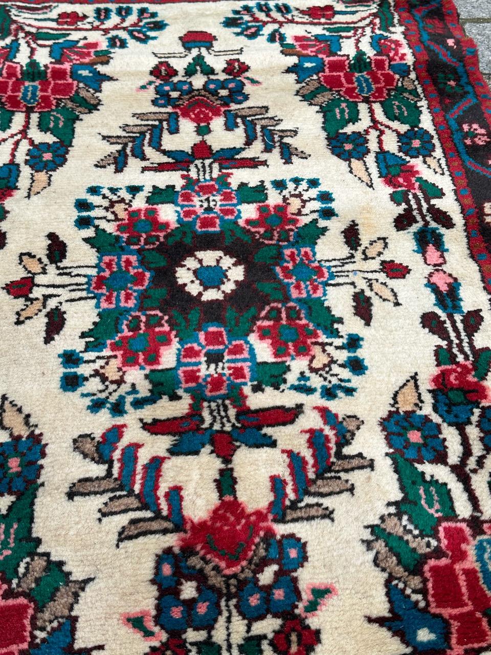 Bobyrugs hübscher kleiner Vintage-Hamadan-Teppich  im Angebot 6
