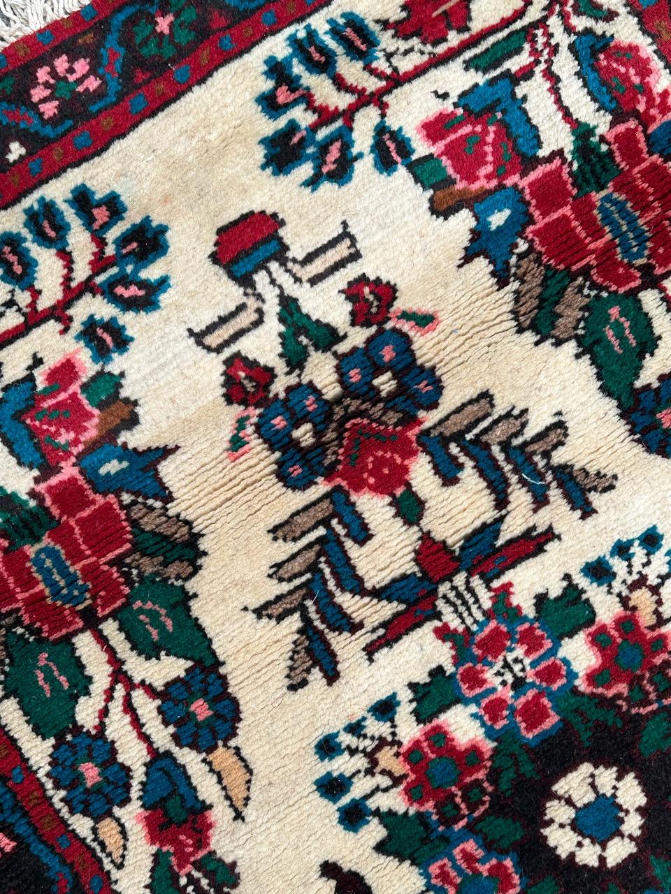 pretty small vintage Hamadan rug  For Sale 7