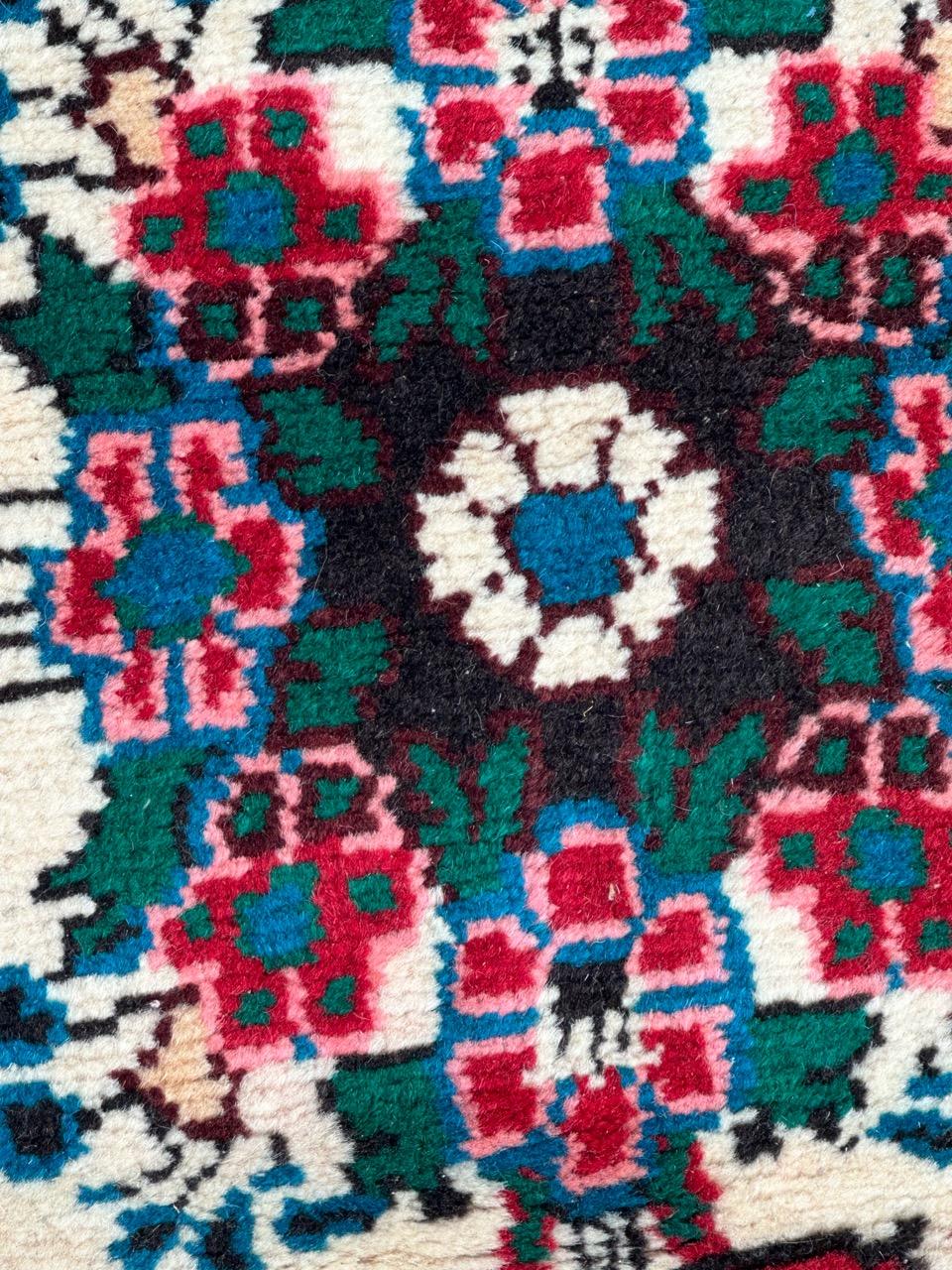 Bobyrugs hübscher kleiner Vintage-Hamadan-Teppich  (Handgeknüpft) im Angebot