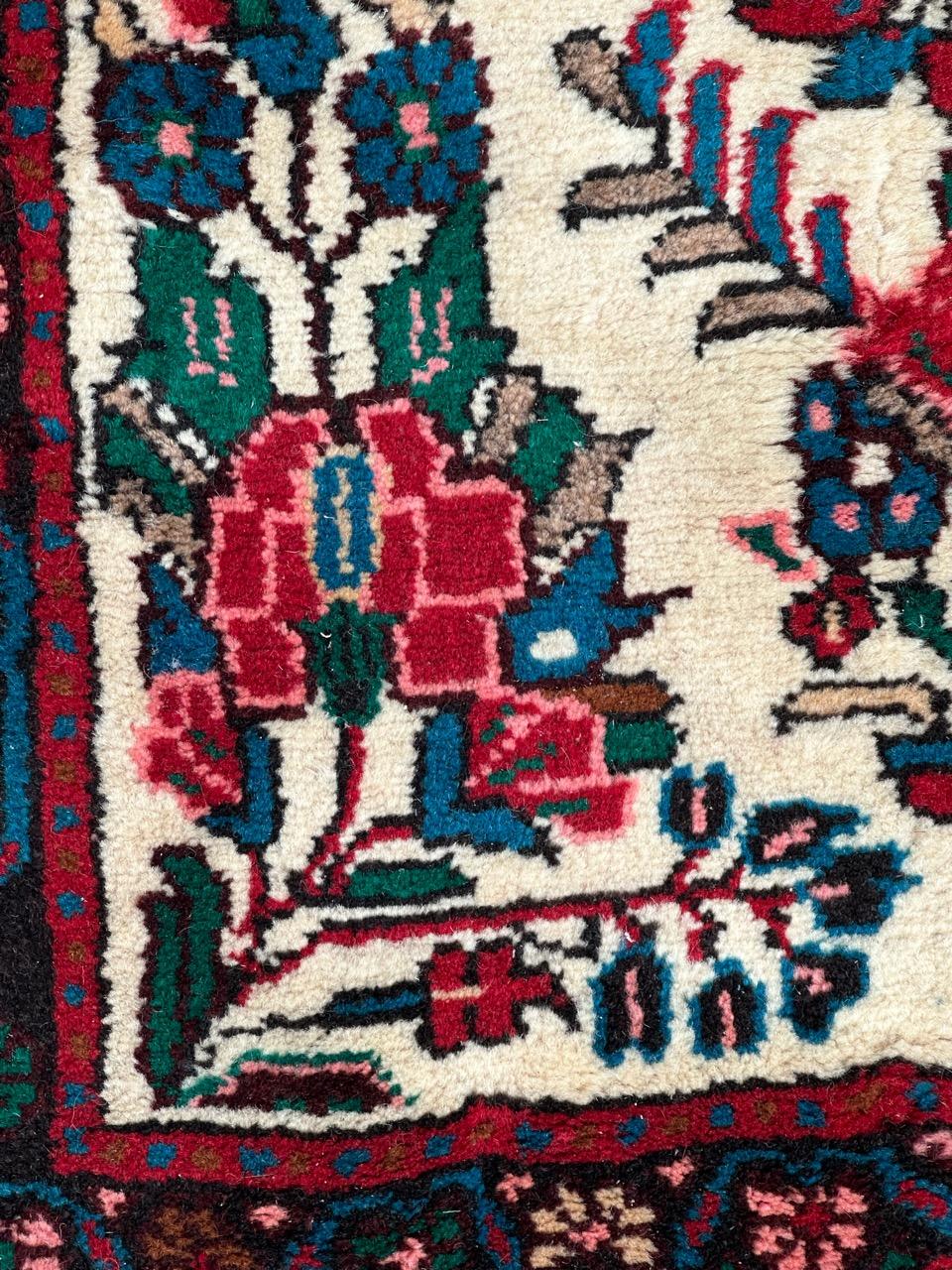 Bobyrugs hübscher kleiner Vintage-Hamadan-Teppich  im Angebot 1