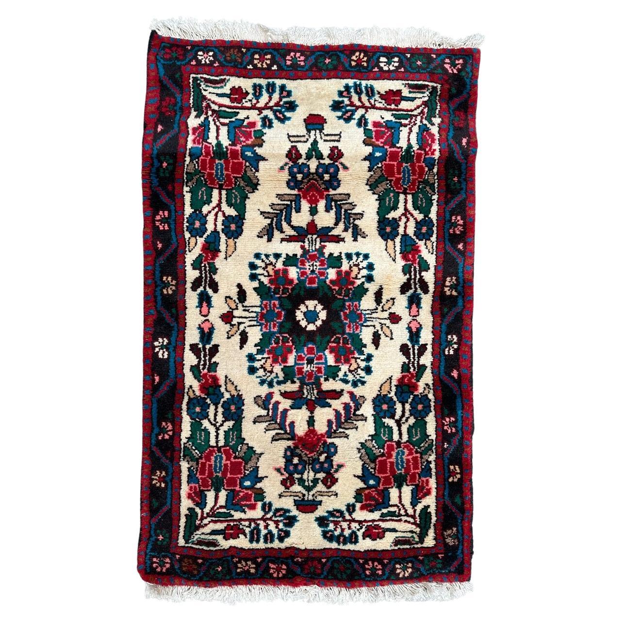 pretty small vintage Hamadan rug  For Sale