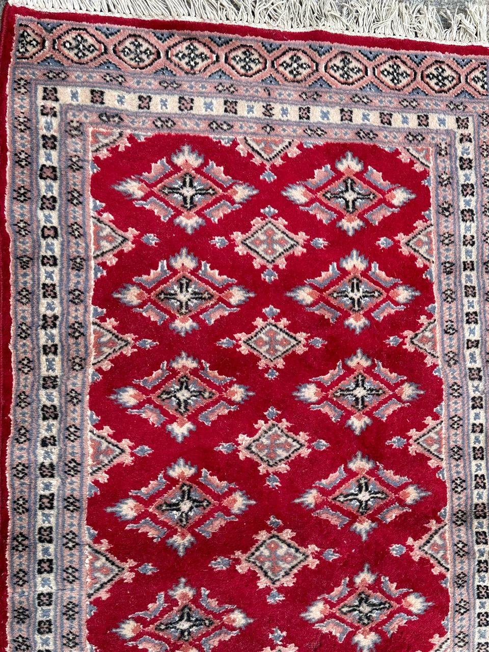 Tribal Bobyrug’s pretty small vintage Pakistani rug For Sale