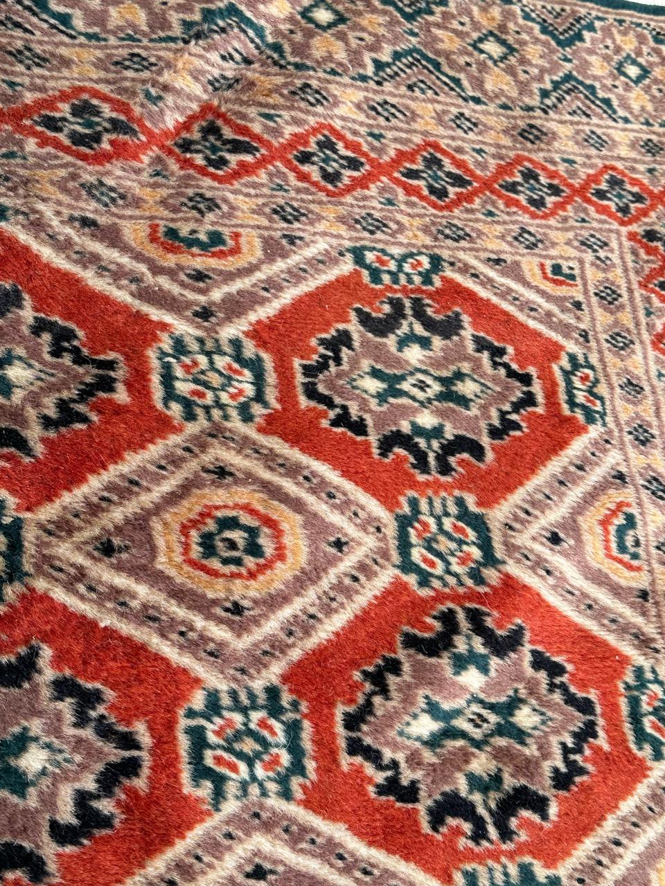 Wool Bobyrug’s pretty small vintage Pakistani rug For Sale