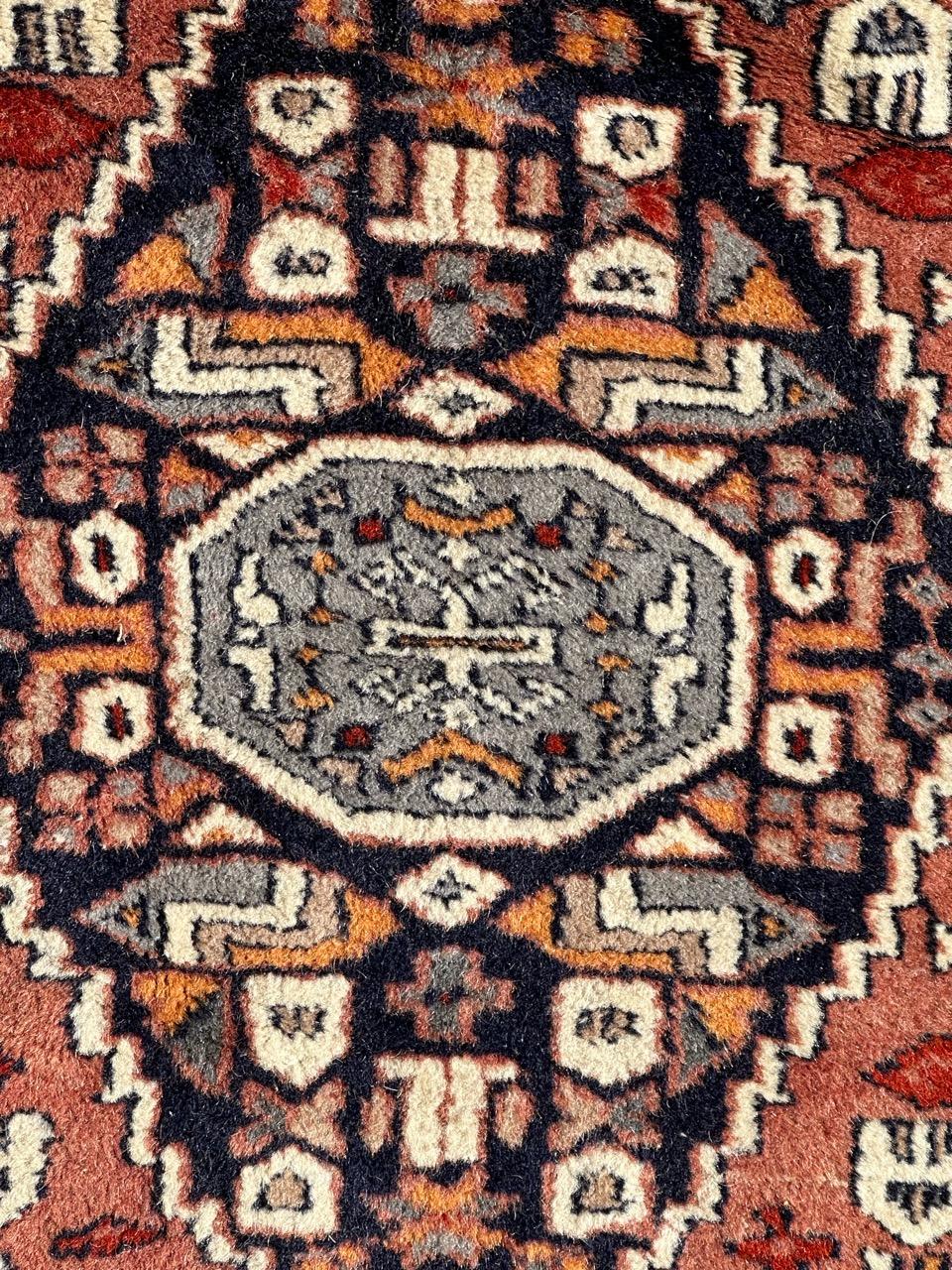 Bobyrug’s pretty small vintage Pakistani rug For Sale 2