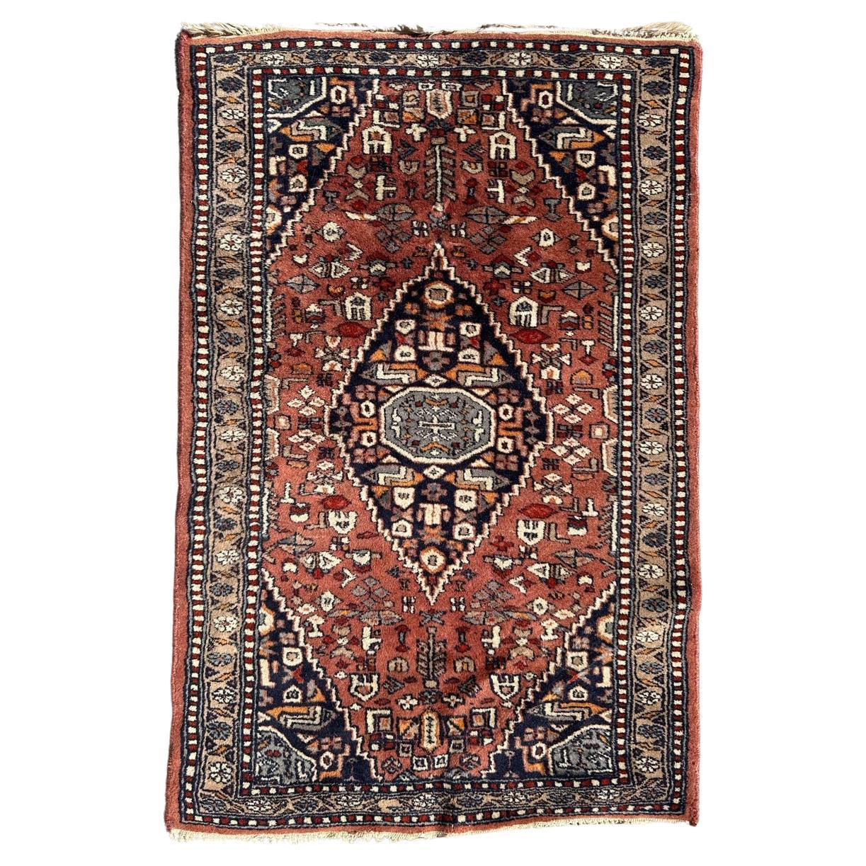 pretty small vintage Pakistani rug For Sale