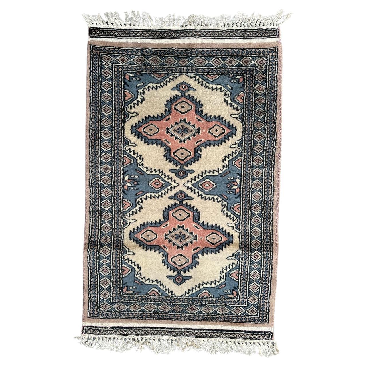 pretty small vintage Pakistani rug For Sale