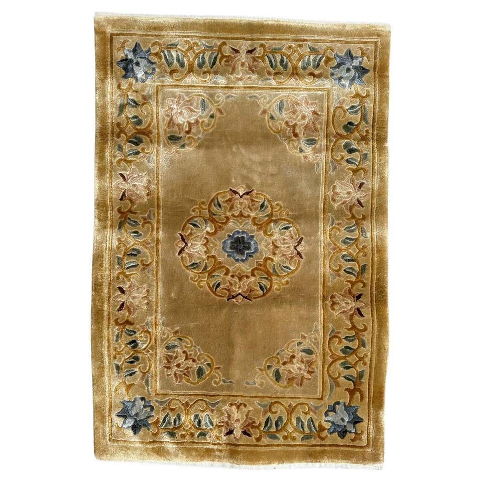 Chinese Silk Rug Pink - 119 For Sale on 1stDibs