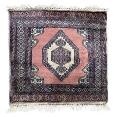 pretty small vintage square Pakistani rug