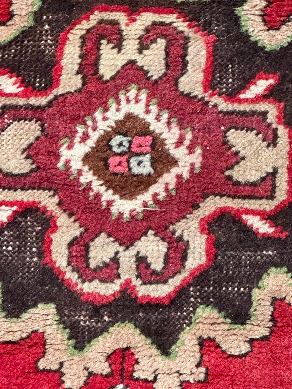 pretty small vintage Turkish Yastik rug For Sale 1