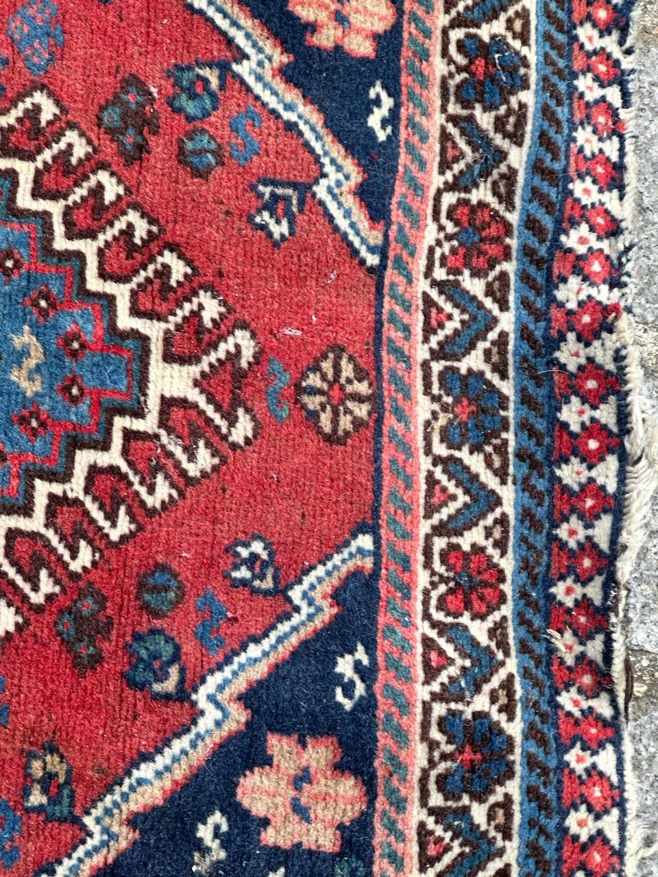 Bobyrug’s pretty small vintage Yalameh rug  For Sale 2
