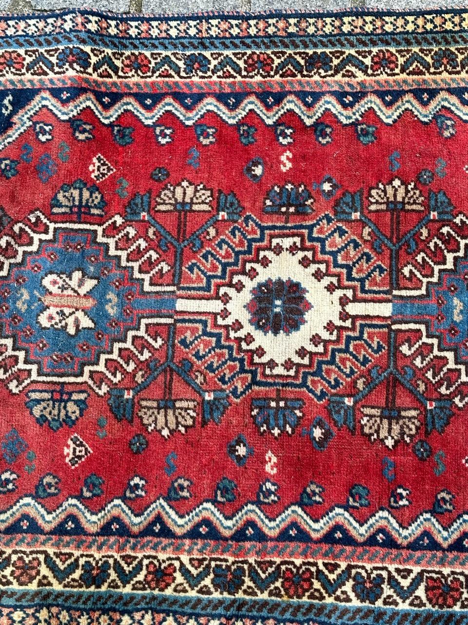 Asian Bobyrug’s pretty small vintage Yalameh rug  For Sale
