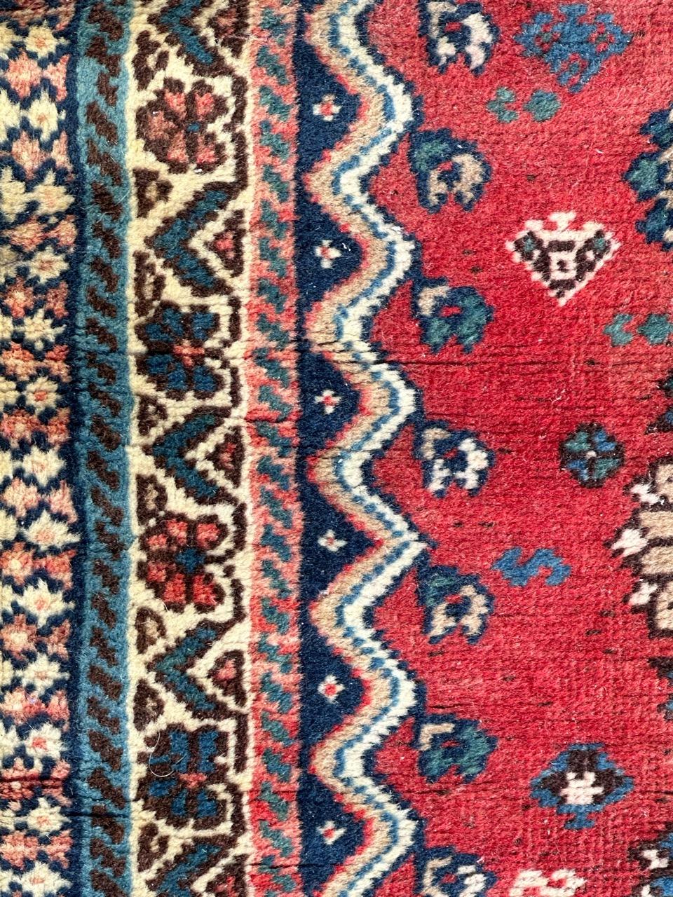 Wool pretty small vintage Yalameh rug  For Sale
