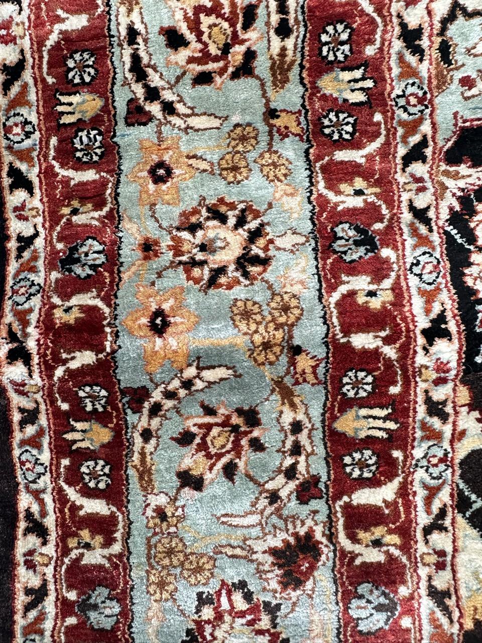 Bobyrug’s Pretty very fine Sino Persian silk rug  For Sale 7
