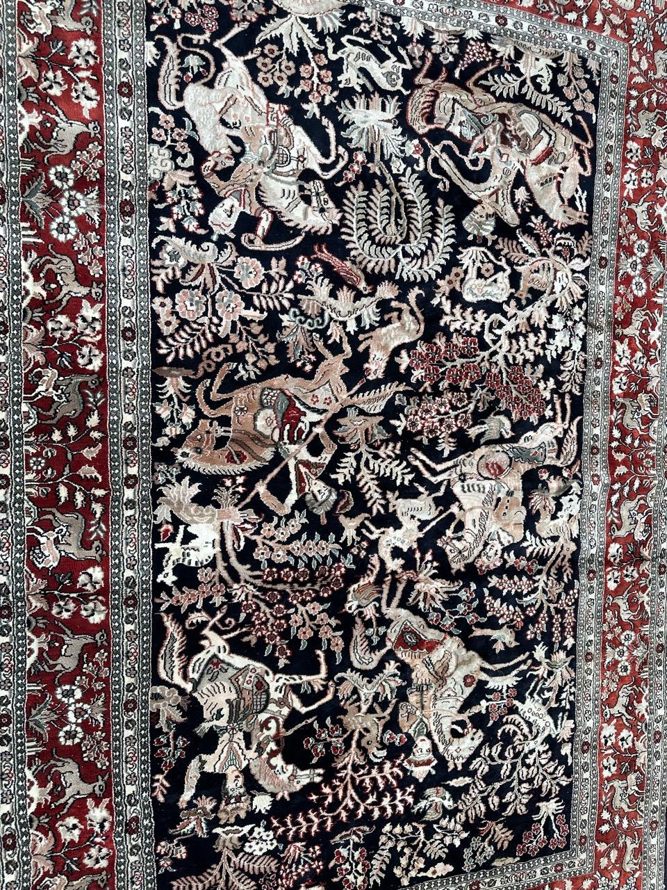 Joli tapis de soie sino-persane très fin de Bobyrug  en vente 9