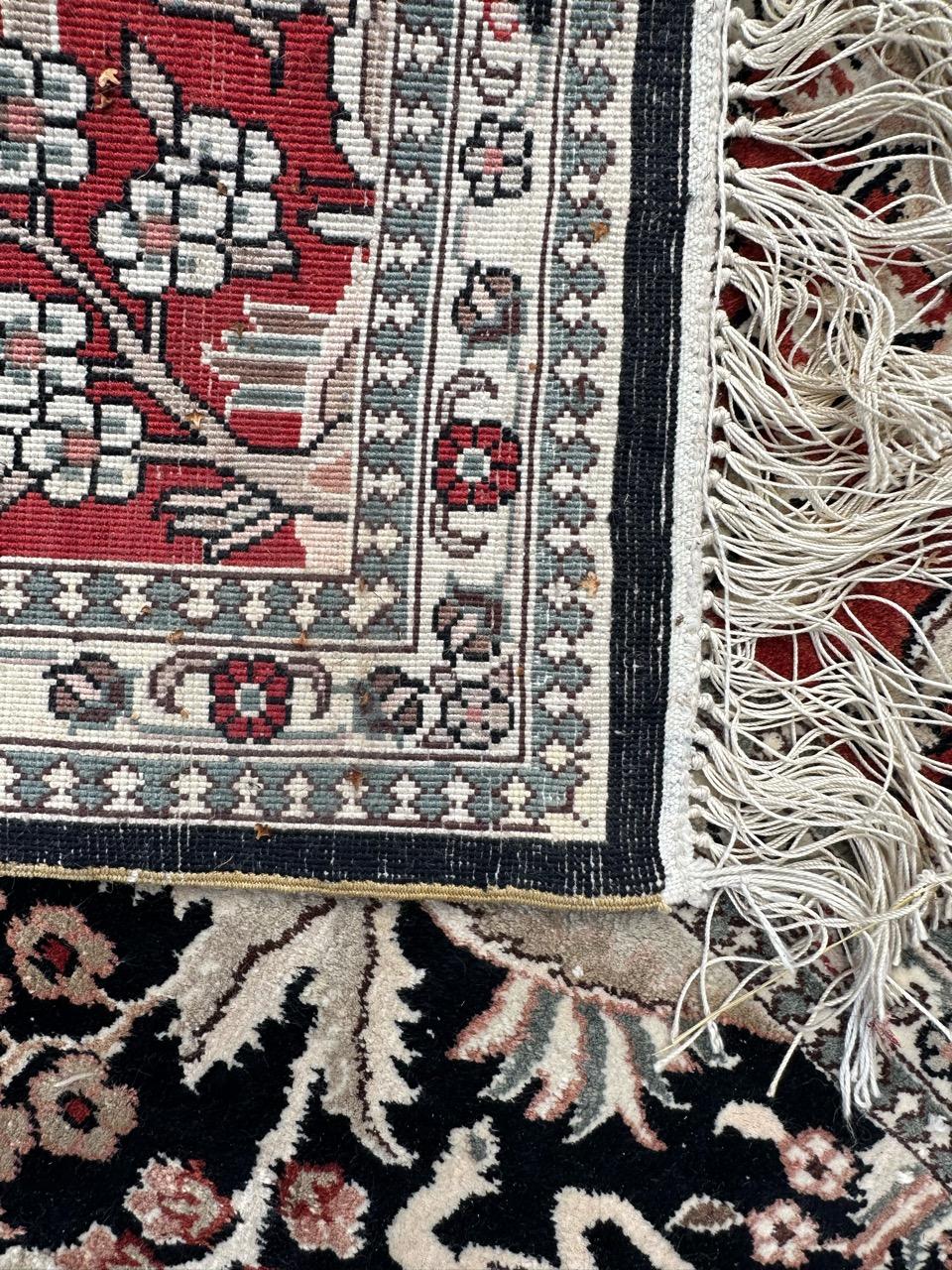 Bobyrug’s Pretty very fine Sino Persian silk rug  For Sale 11