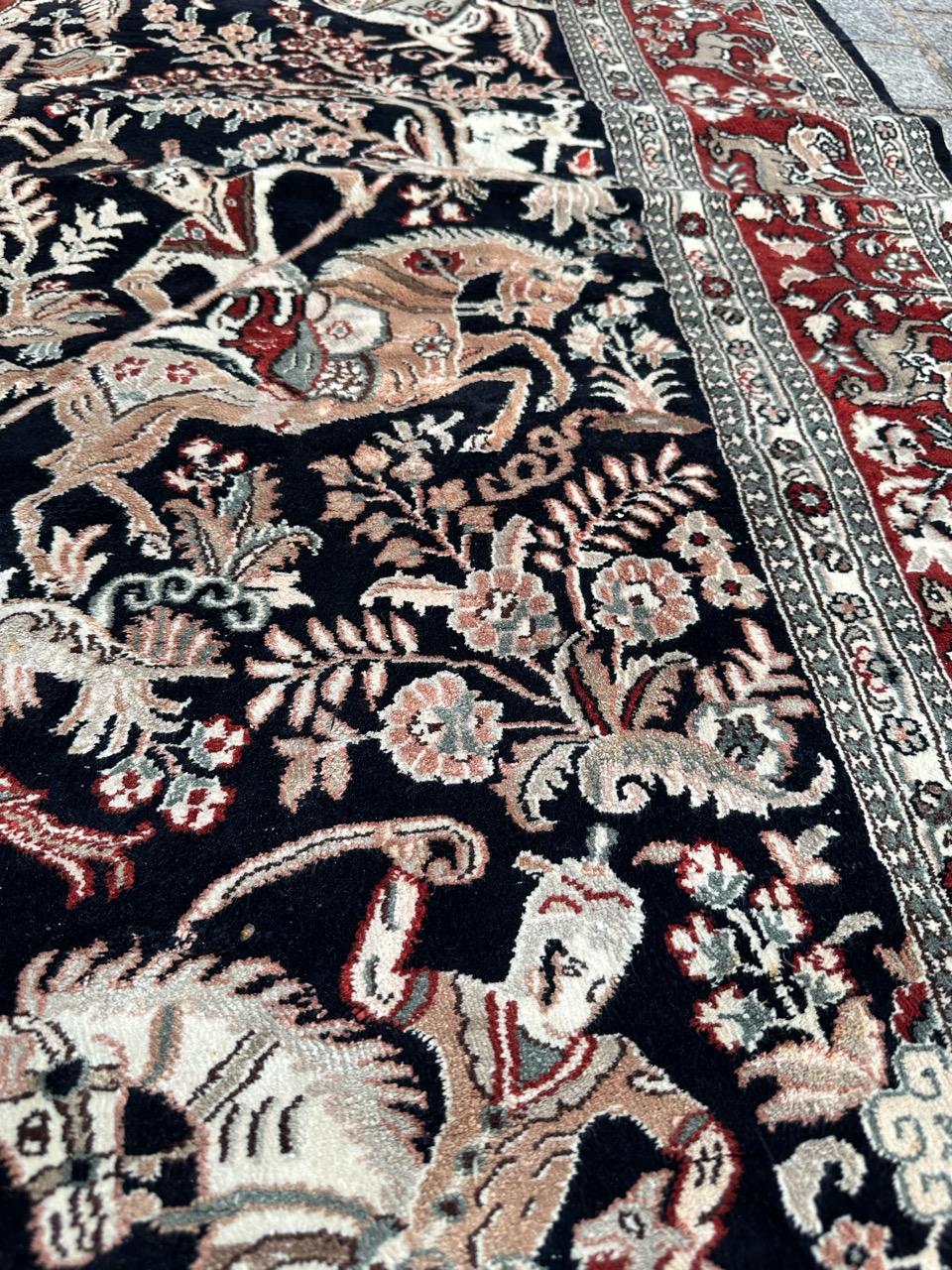 Chinese Bobyrug’s Pretty very fine Sino Persian silk rug  For Sale