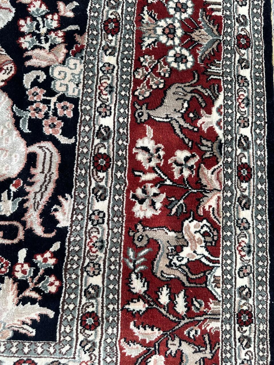 20th Century Bobyrug’s Pretty very fine Sino Persian silk rug  For Sale