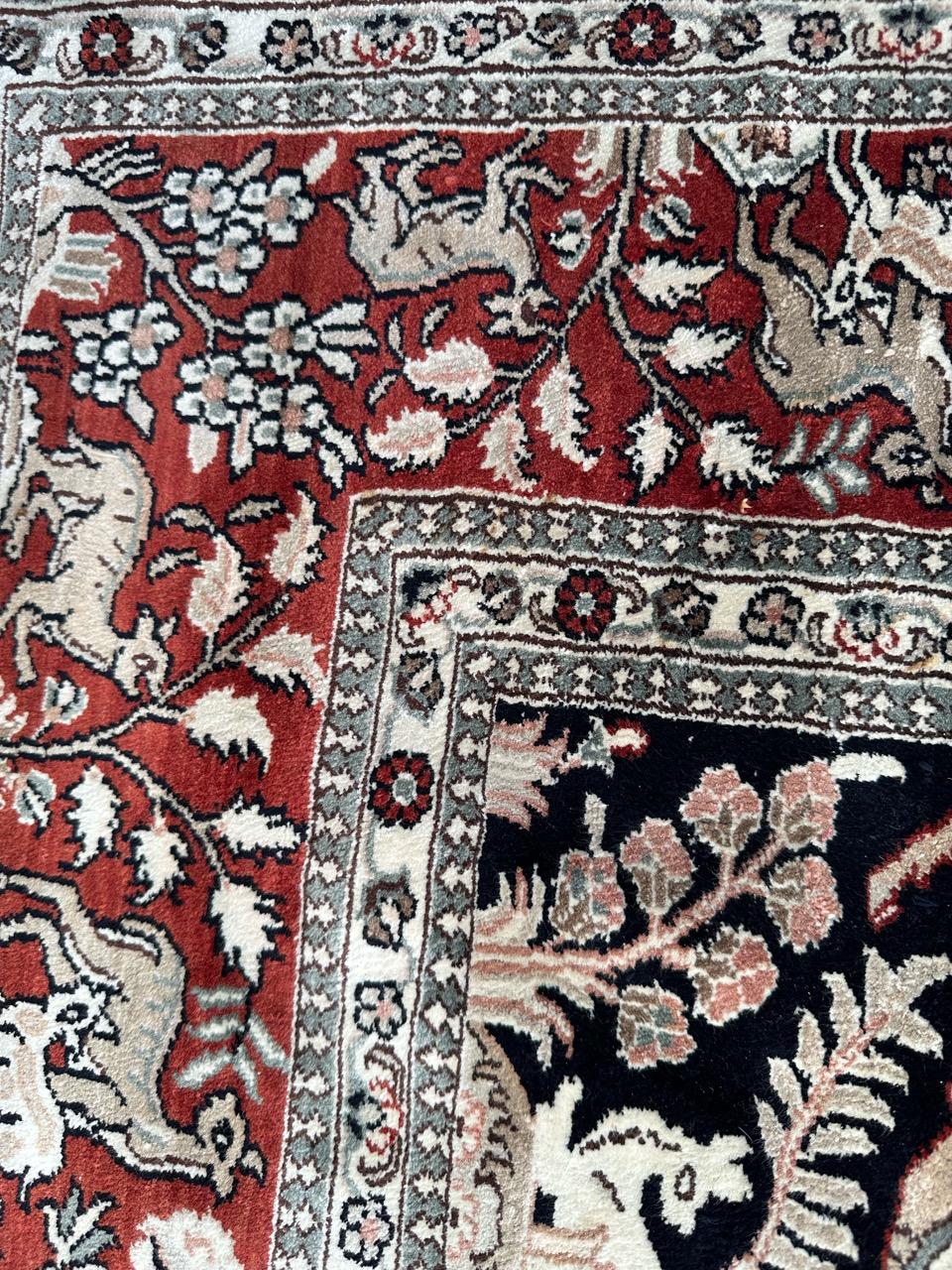 Bobyrug’s Pretty very fine Sino Persian silk rug  For Sale 1