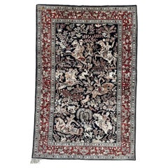 Vintage Bobyrug’s Pretty very fine Sino Persian silk rug 