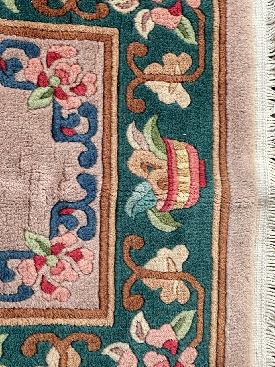 Bobyrug’s pretty vintage art deco Chinese rug For Sale 2