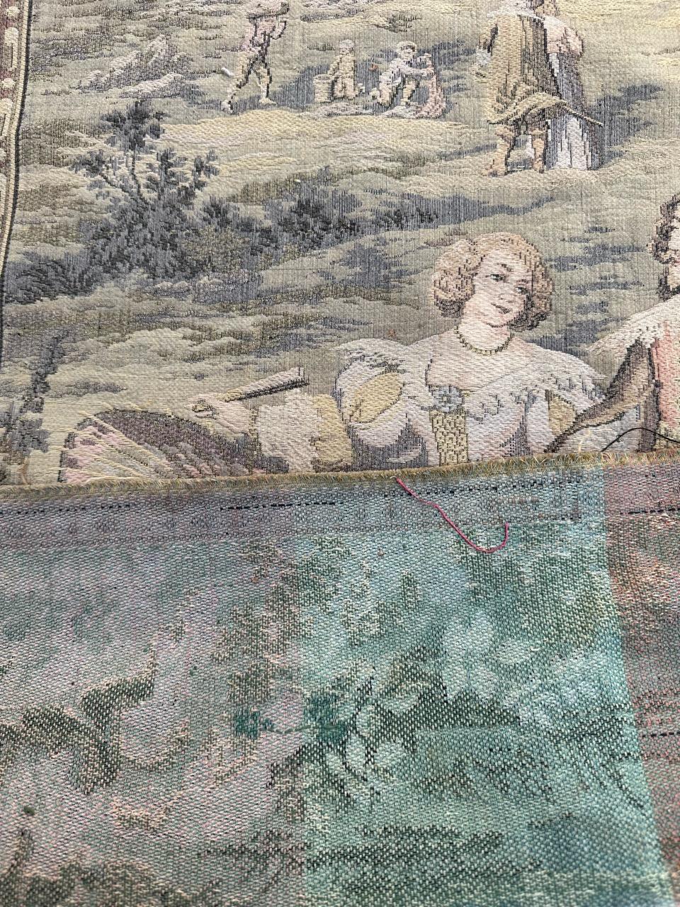 Bobyrug’s pretty vintage Aubusson style french jacquard tapestry  For Sale 12
