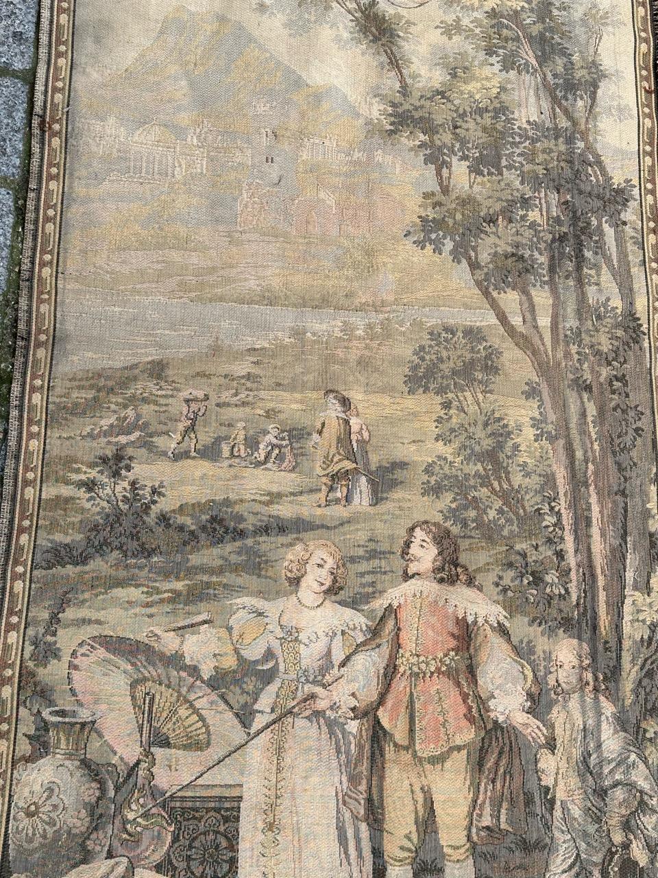 French Bobyrug’s pretty vintage Aubusson style french jacquard tapestry  For Sale