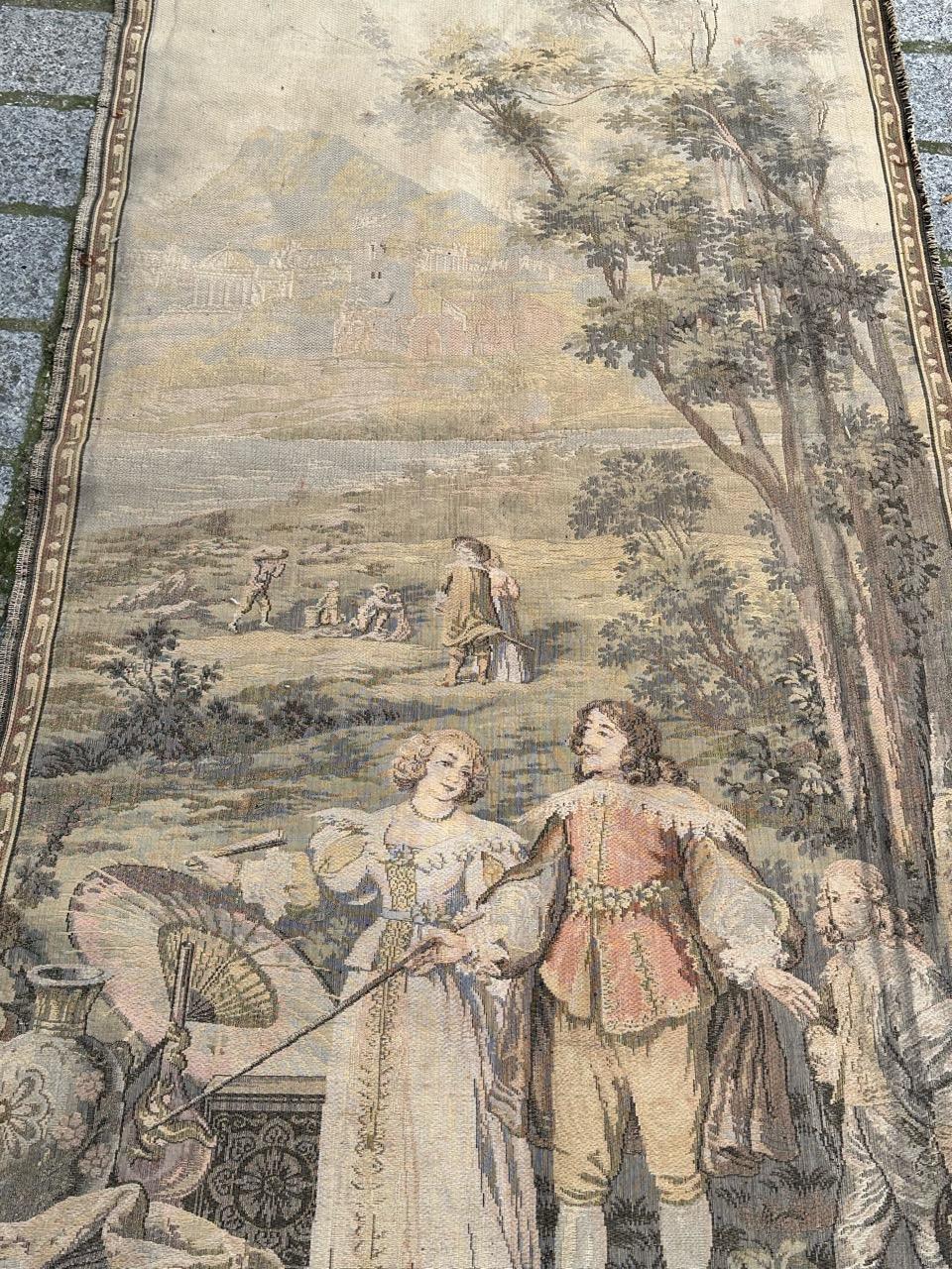 Bobyrug’s pretty vintage Aubusson style french jacquard tapestry  For Sale 2
