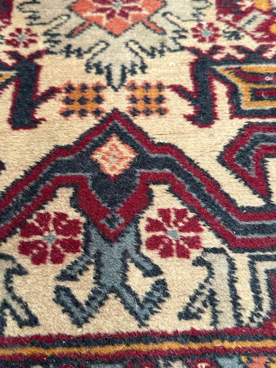 Wool Bobyrug’s Pretty Vintage Azerbaïdjan Rug For Sale
