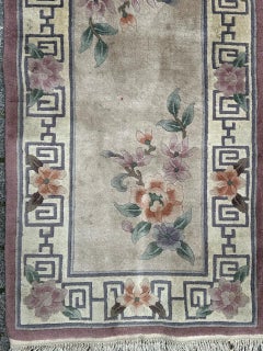 pretty vintage Chinese art deco design rug
