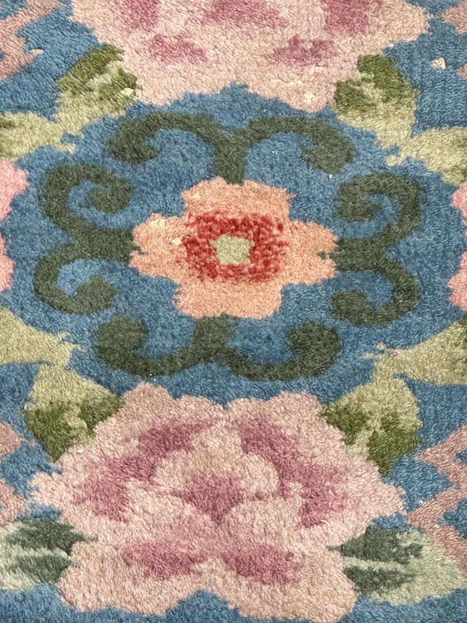 Hand-Knotted Bobyrug’s pretty vintage Chinese rug  For Sale
