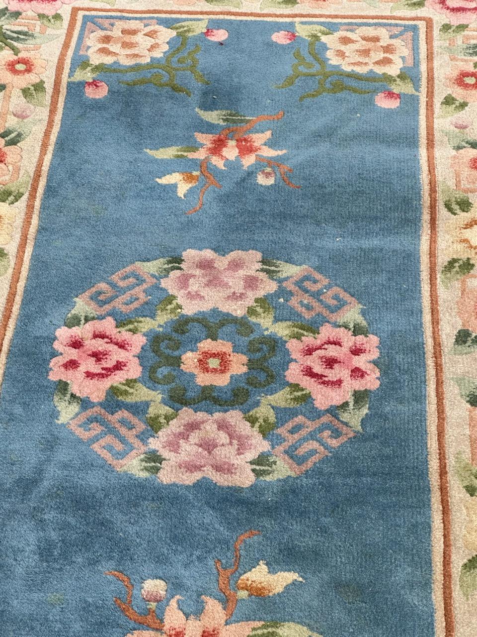 Late 20th Century Bobyrug’s pretty vintage Chinese rug  For Sale
