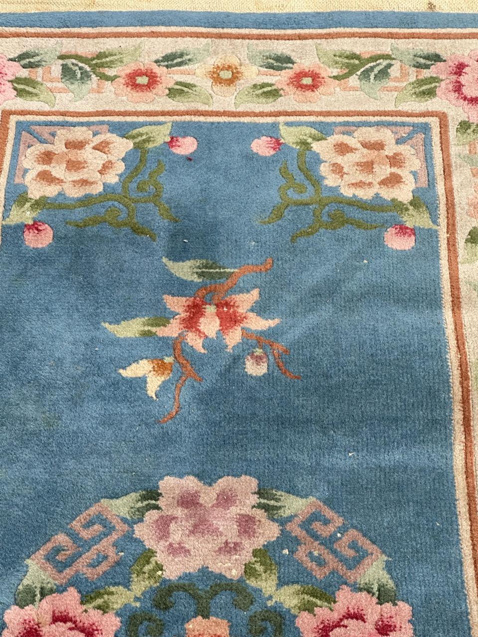 Wool Bobyrug’s pretty vintage Chinese rug  For Sale