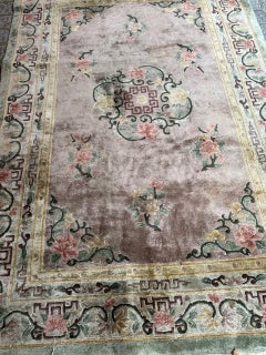 Bobyrug’s pretty vintage Chinese silk rug floral design