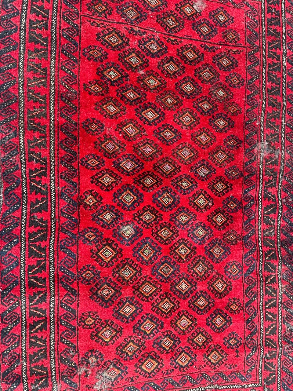 Bobyrug’s Pretty vintage distressed Baluch rug  For Sale 3
