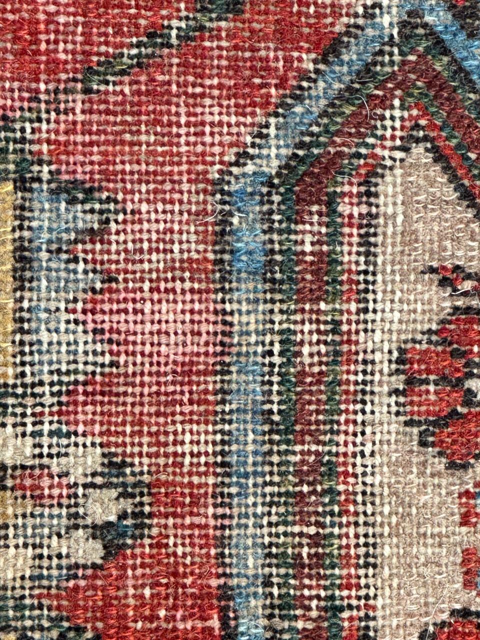 pretty vintage distressed mazlaghan rug  For Sale 6