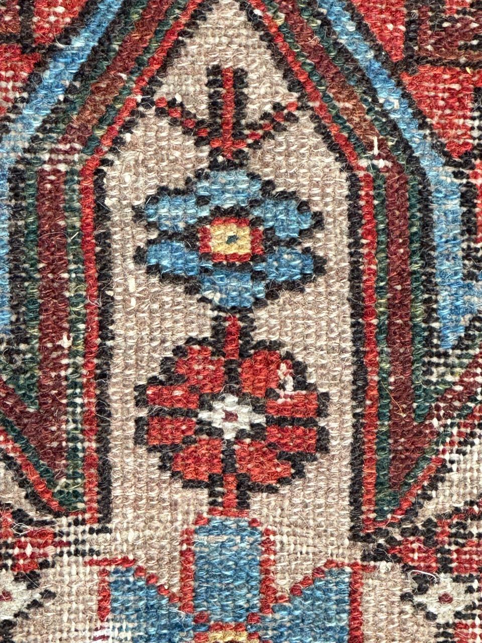 pretty vintage distressed mazlaghan rug  For Sale 7