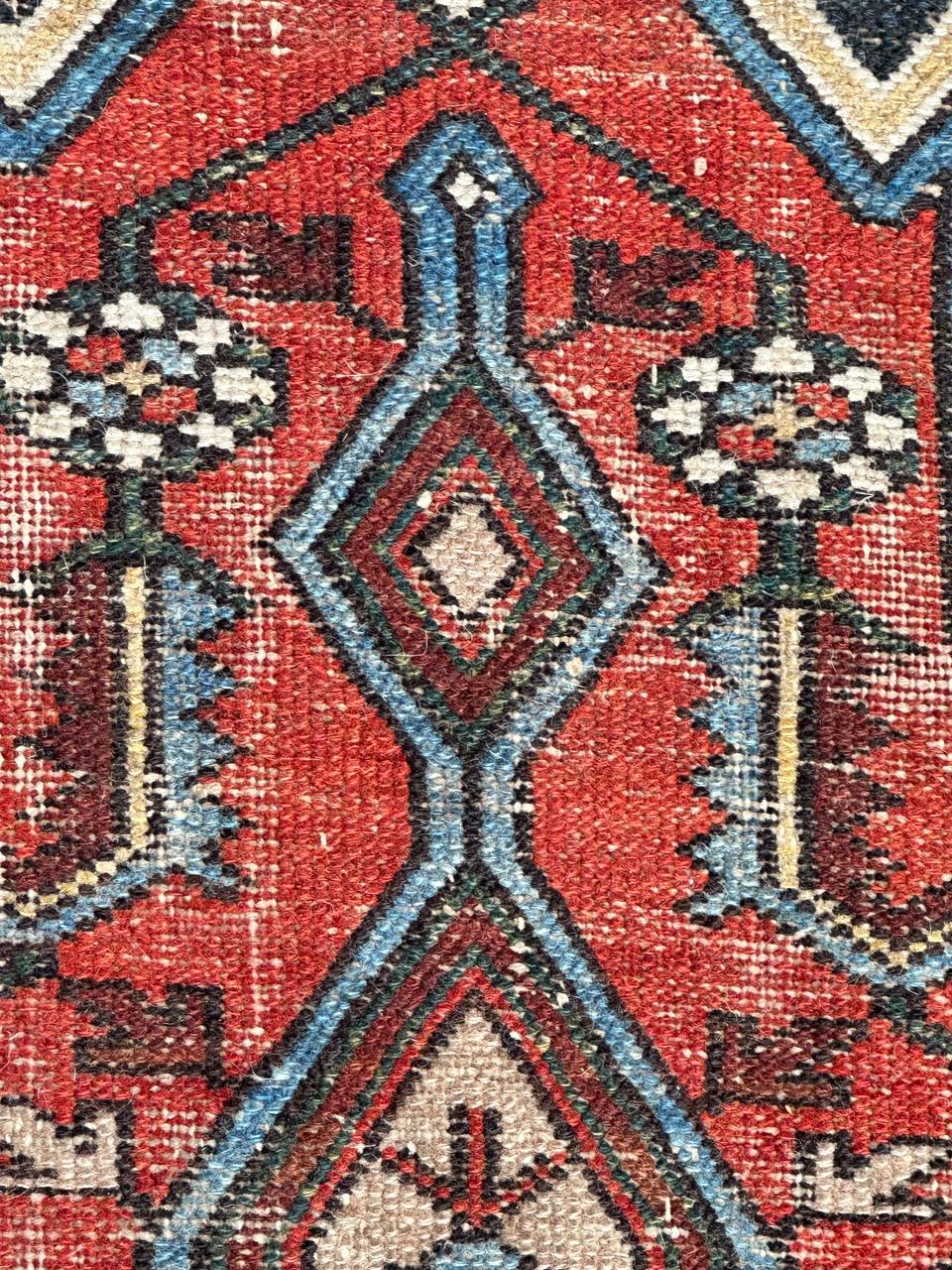 Bobyrug’s pretty vintage distressed mazlaghan rug  For Sale 8