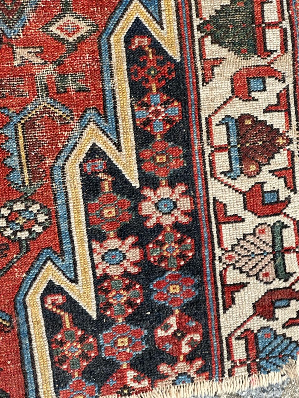 Asian pretty vintage distressed mazlaghan rug  For Sale