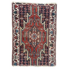 pretty vintage distressed mazlaghan rug 