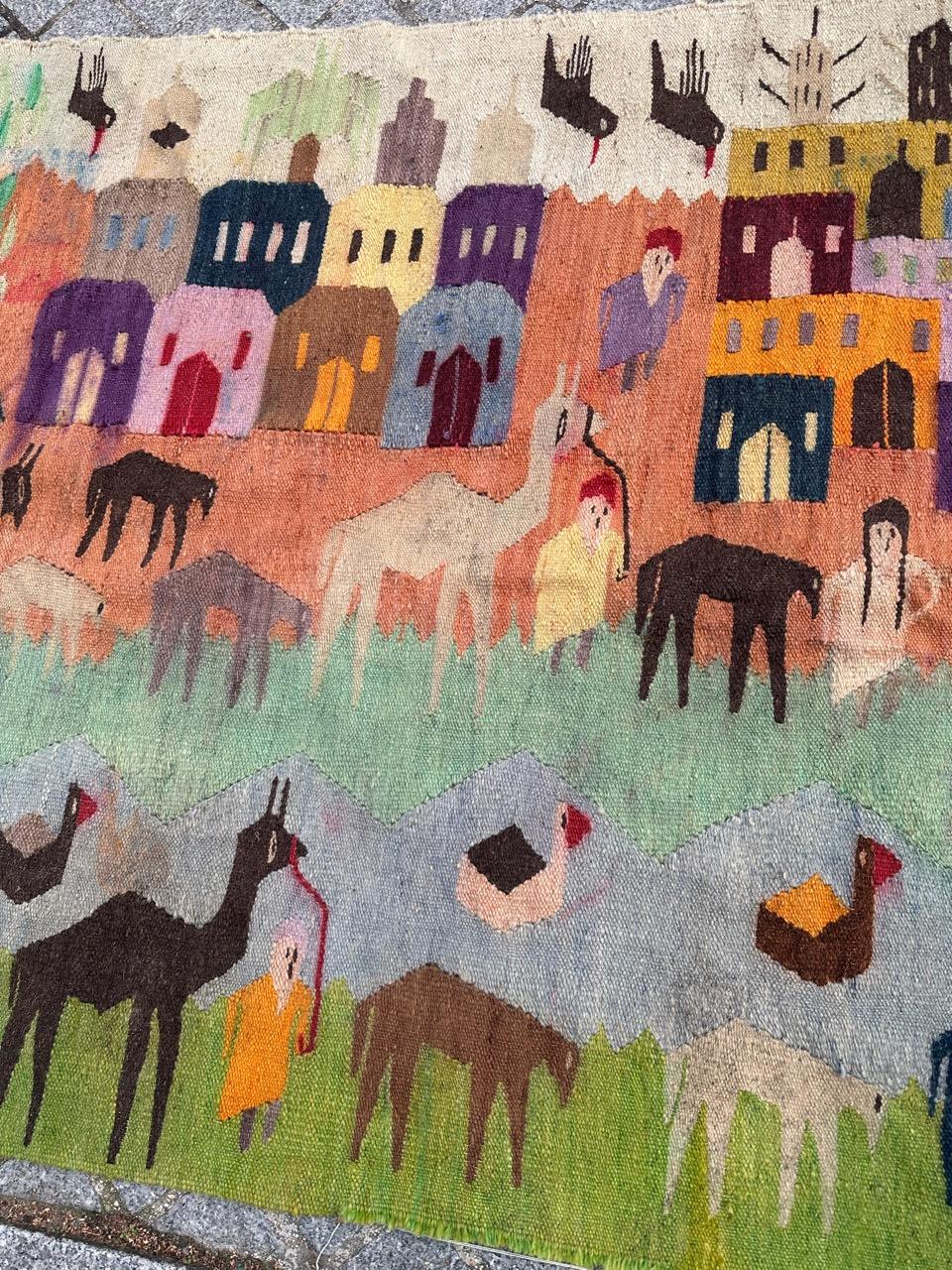 Bobyrug’s pretty vintage Egyptian tapestry  For Sale 4