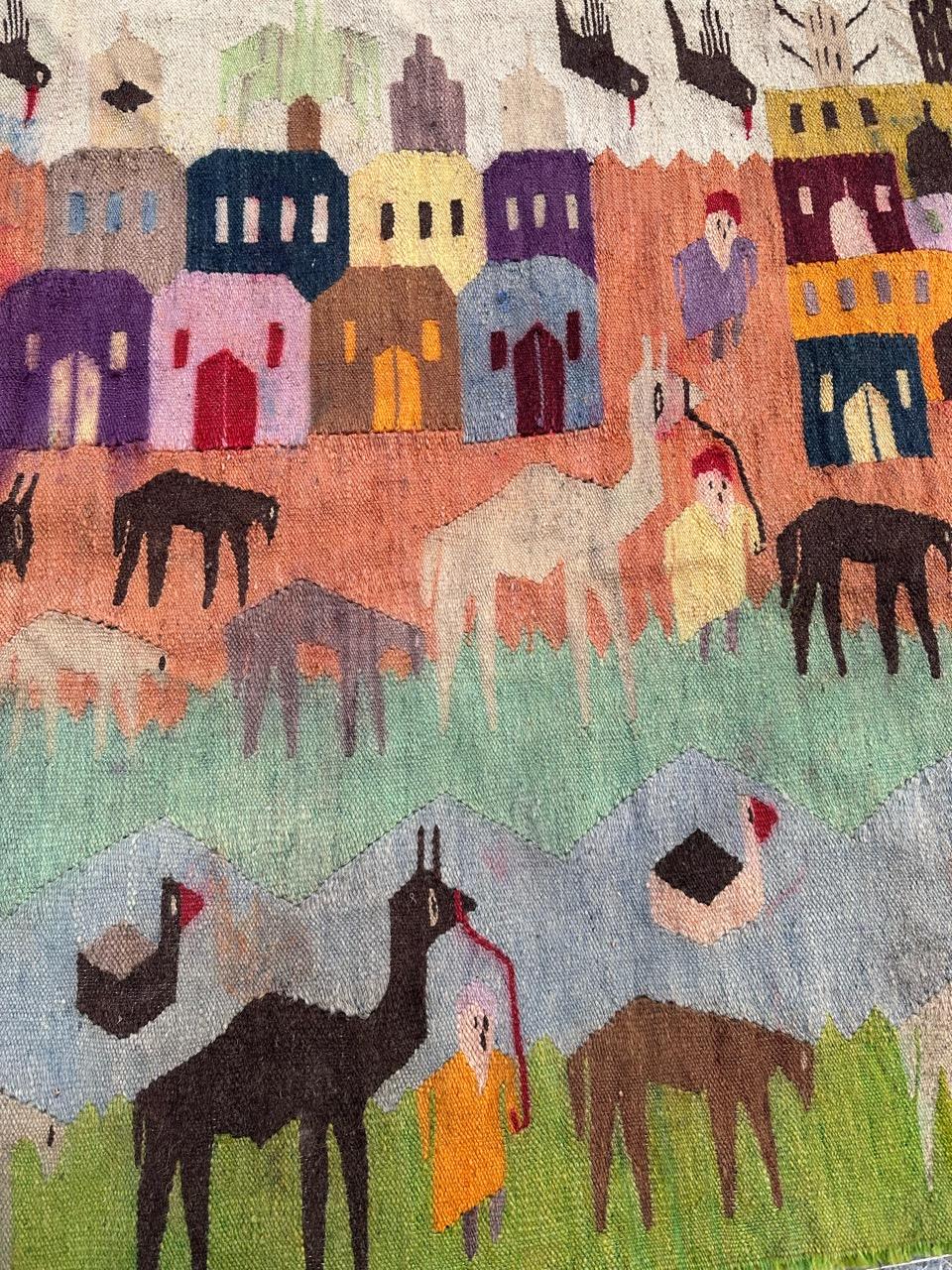 Wool Bobyrug’s pretty vintage Egyptian tapestry  For Sale