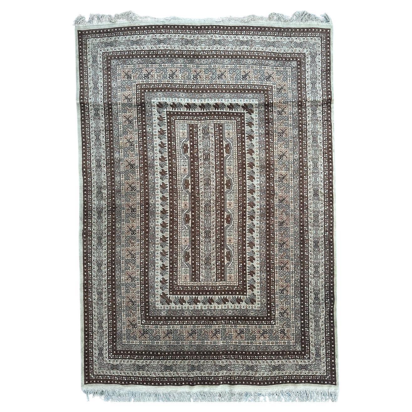 Bobyrugs hübscher feiner tunesischer Vintage-Teppich 