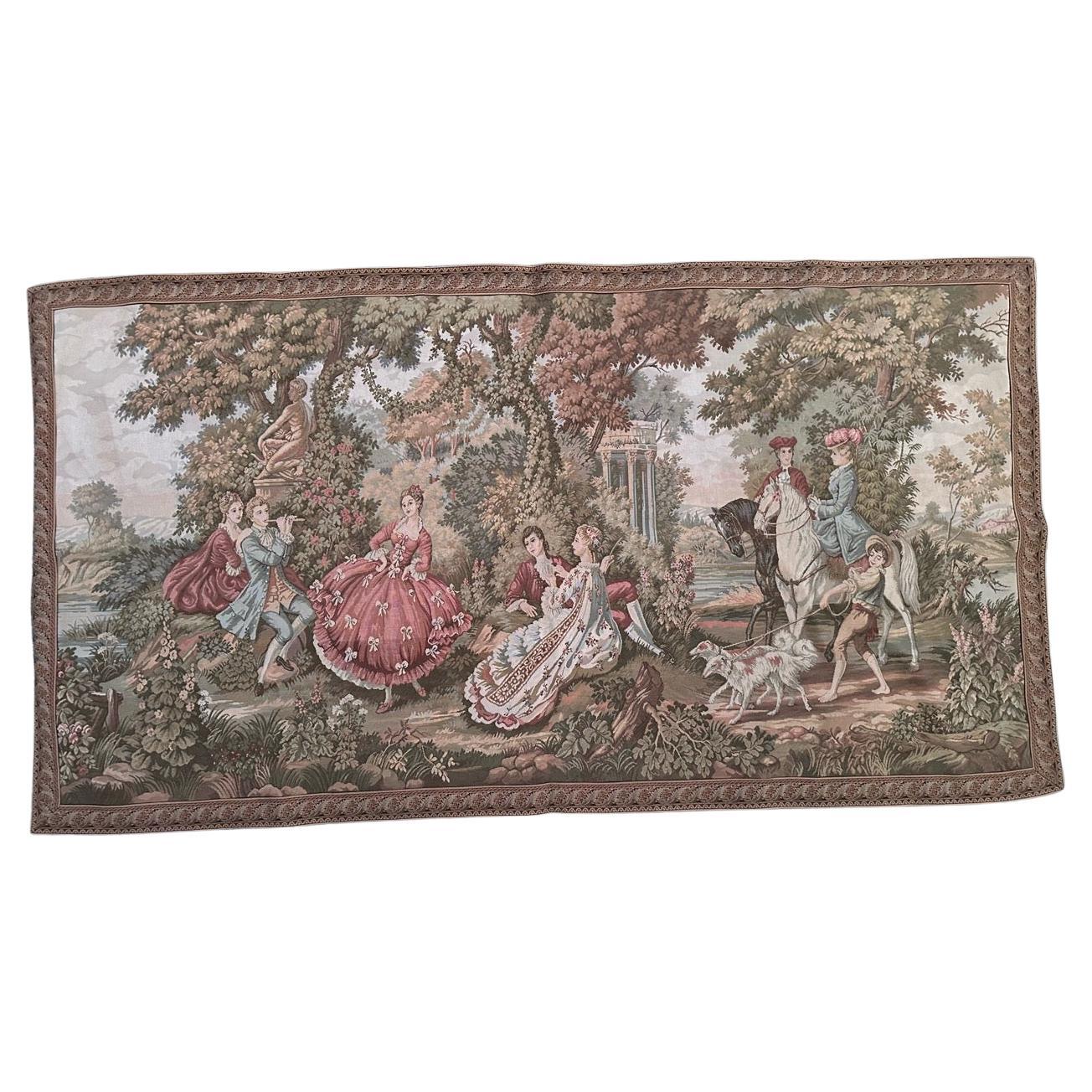 Bobyrug’s pretty vintage French Aubusson style Jacquard tapestry  For Sale